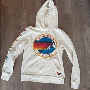 Aviator Nation Cream Garment with Text Detail